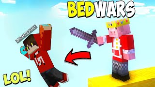 Minecraft but I play bedwars in 1st time  again grk [upl. by Annovy]