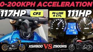 Yamaha XSR900 🆚️ Kawasaki Z900RS  0200kph Acceleration  Top Speed Attempt 🔥 [upl. by Aydan]