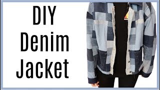 DIY Denim Jacket Using Old Jeans Thrift Store TransformationThrift Flip [upl. by Hootman]