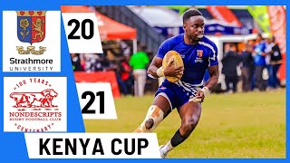 The BATTLE Of Rugby Fifteens NONDESCRIPTS vs STRATHMORE LEOS Kenya Cup Full Highlights [upl. by Reitman699]