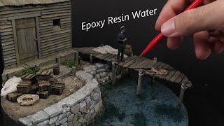 Epoxy Resin Water Diorama  Small Seaport  Scale 135 [upl. by Sigismundo]