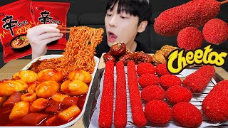 ASMR MUKBANG  직접 만든 치토스 양념치킨 치즈스틱 치즈볼 떡볶이 먹방 amp 레시피 FRIED CHICKEN AND Tteokbokki EATING [upl. by Lonnard263]