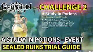 Genshin Impact  How To Complete A Study In Potions Event  Sealed Ruins Trial 2 Challenge Guide [upl. by Odilo]