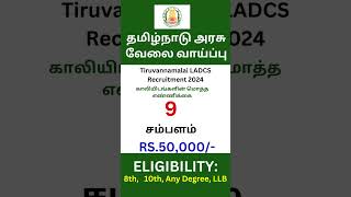 🤗Tiruvannamalai Recruitment 2024 🧑‍🏫 TN GOVT JOBS😍Central Govt Jobs🔥Government Jobs 2024 in Tamil [upl. by Gustie750]