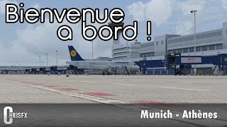 Flight Simulator X  Munich EDDM  Athènes LGAV en Airbus A319 Aerosoft Lufthansa FSX [upl. by Crofoot]