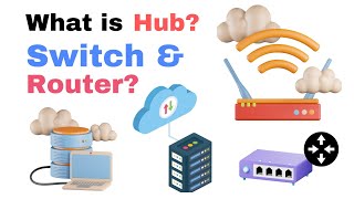 Hub switch and Router How they work differences advantages and disadvantages [upl. by Jerri]