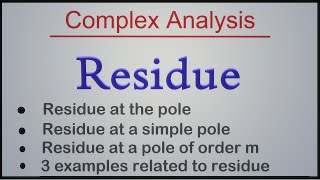 Residue at a poleresidue at simple poleresidue examplesPart 2Theta Classes [upl. by Notyrb417]