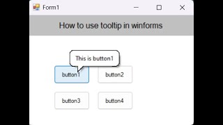 C WinForms  Add Tooltip with custom setting [upl. by Trixi]