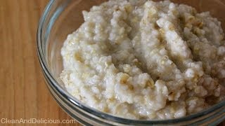 How To Make Clean Eating Overnight Steel Cut Oats [upl. by Adorne624]