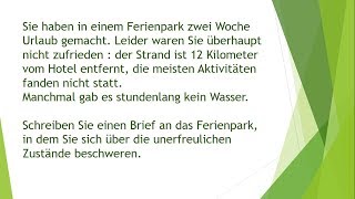 Beschwerdebrief über einen Urlaub  B2 schriftliche Prüfung [upl. by Giles76]