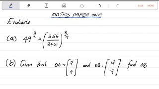 ECZ How to Evaluate powers of indices and Vector addition MATHS PAPER 1 [upl. by Adihsaar872]