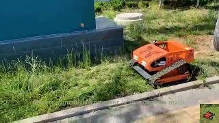 cordless tracked slasher mower made in China manufacturer factory remotemower lawnmaintenance [upl. by Prendergast240]