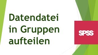 Datendatei in SPSS aufteilen und gruppenweise auswerten [upl. by Mercorr]