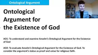 ONTOLOGICAL ARGUMENT A LEVEL RELIGIOUS STUDIES [upl. by Thomson]