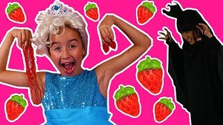 PRINCESSES IN REAL LIFE HAVE A GUMMY STRAWBERRY FEAST  Chocolate Shortcake Milkshake Magic Pranks [upl. by Randy]