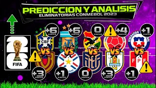 Probabilidades de victoria 🔥Fecha 3 eliminatorias sudamericanas Conmebol 2023 [upl. by Varin]