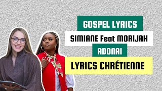 Simiane feat Morijah  Adonai Paroles [upl. by Web]