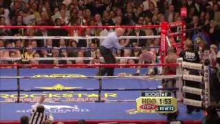 Floyd Mayweather Vs Ricky Hatton Final Round TKO [upl. by Osnofledi]