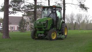 25 John Deere 3046R Cab Tractor Mid Mount Mower Cutting Grass [upl. by Emmanuel983]