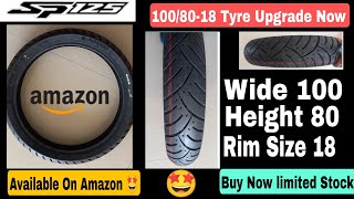 New Honda Sp 125 bs6 Tyre Upgrade 1008018 MRF Tubeless Sp125 Tyre change Available On Amazon 🤩 [upl. by Hayidan]