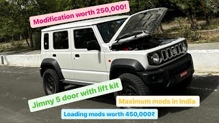 JIMNY 5 DOOR WITH LIFT KIT MODIFICATION TOTAL MONEY SPENT 450K  itsaviraltv [upl. by Odlanir]