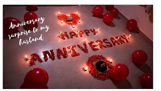 Anniversary surprise decoration ideaAnniversary flower decorationAnniversary decoration on budget [upl. by Quiteris104]