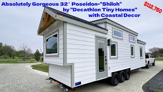 Absolutely Gorgeous 32′ Poseidon”Shiloh” by quotDecathlon Tiny Homesquot with Coastal Decor [upl. by Hanauq301]