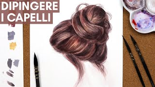 Tutorial Acquerello  Come dipingere i capelli con gli acquerelli [upl. by Gayleen]