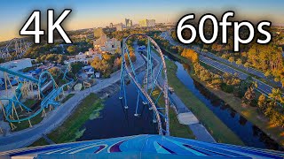 Mako at sunset front seat onride 4K POV 60fps SeaWorld Orlando [upl. by Corley]