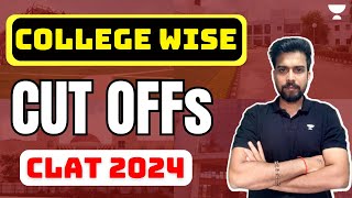 CLAT 2024  College Wise CUT OFFs  CLAT  Unacademy CLAT clat clat2024 [upl. by Arihas942]