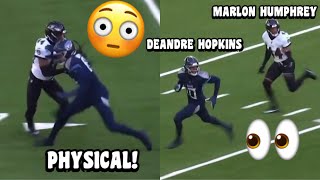 DeAndre Hopkins Vs Marlon Humphrey ‘GOT PHYSICAL’ 😳👀 Ravens vs Titans 2023 highlights WR Vs CB [upl. by Annitsirhc142]