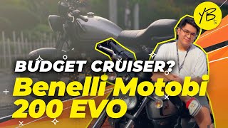 BUDGET CRUISER Benelli Motobi 200 EVO Review  YB Two Wheels [upl. by Ennovyhc]