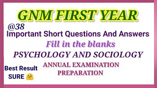 Gnm First year annual exam preparationShort questions and answers from psychology and sociology [upl. by Karoly277]