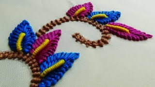 Hand Embroidery Leaf Embroidery [upl. by Eerdua]