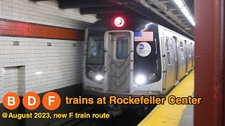 IND 2023 Trains at Rockefeller Center New F train route [upl. by Jamison685]