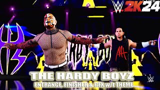 The Hardy Boyz Entrance wt GFX amp Theme Song Jeff Hardy amp Matt Hardy  WWE 2K24 Pc Mods [upl. by Nonnac850]