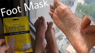 Tried Megan exfoliating foot mask and how to use it  Product review footmask [upl. by Arundel]