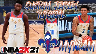 NEW ORLEANS PELICANS CUSTOM JERSEY TUTORIAL NEW CITY EDITION UNIFORM NBA 2K21 MyTeam CREATION [upl. by Doniv]