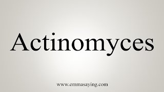 How To Say Actinomyces [upl. by Acinnej]