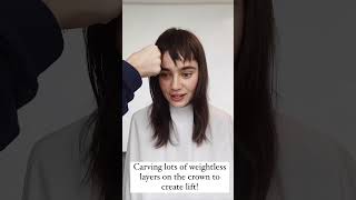 Hair Transformation Carving Choppy Bangs Crown Lift and Face Petals [upl. by Weibel195]