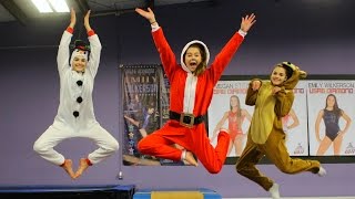 GYMNASTICS IN CHRISTMAS ONESIES [upl. by Mitzie]