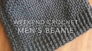 Weekend Crochet Mens Beanie Beginnerfriendly [upl. by Eelaras]