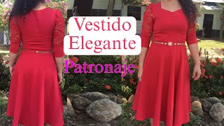 VESTIDO ELEGANTE PATRONAJE COMPLETO [upl. by Nicram]