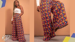 HOW TO SEW WIDE LEG PALAZZO TROUSER  KIM DAVE [upl. by Annavoeg]