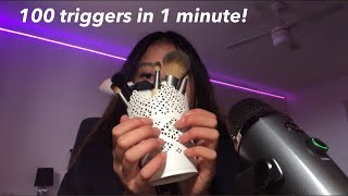 ASMR 100 triggers in 1 minute [upl. by Atinob517]