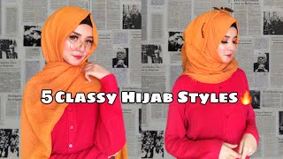 5 classy Hijab Styles [upl. by Nosnor941]