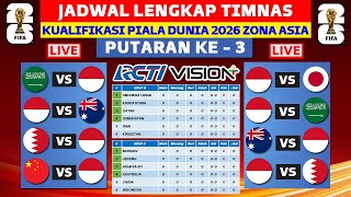 CATAT Jadwal Lengkap Timnas Indonesia di Kualifikasi Piala Dunia 2026 Ronde 3 [upl. by Bouchier461]