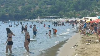 İzmir Çukuraltı Plajı Özdere ☀️İzmir Beach Turkey [upl. by Notnirb]