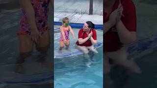 Baby Falling Into Pool swimming swim pool swimmingpool lessons teaching 2yearsold swimcoach [upl. by Feingold]