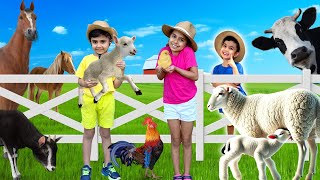 Farm Animals For KIDS  Atrin Soren amp Nikan Learn Farm Animals Family name  Kids Educational Video [upl. by Fagan]